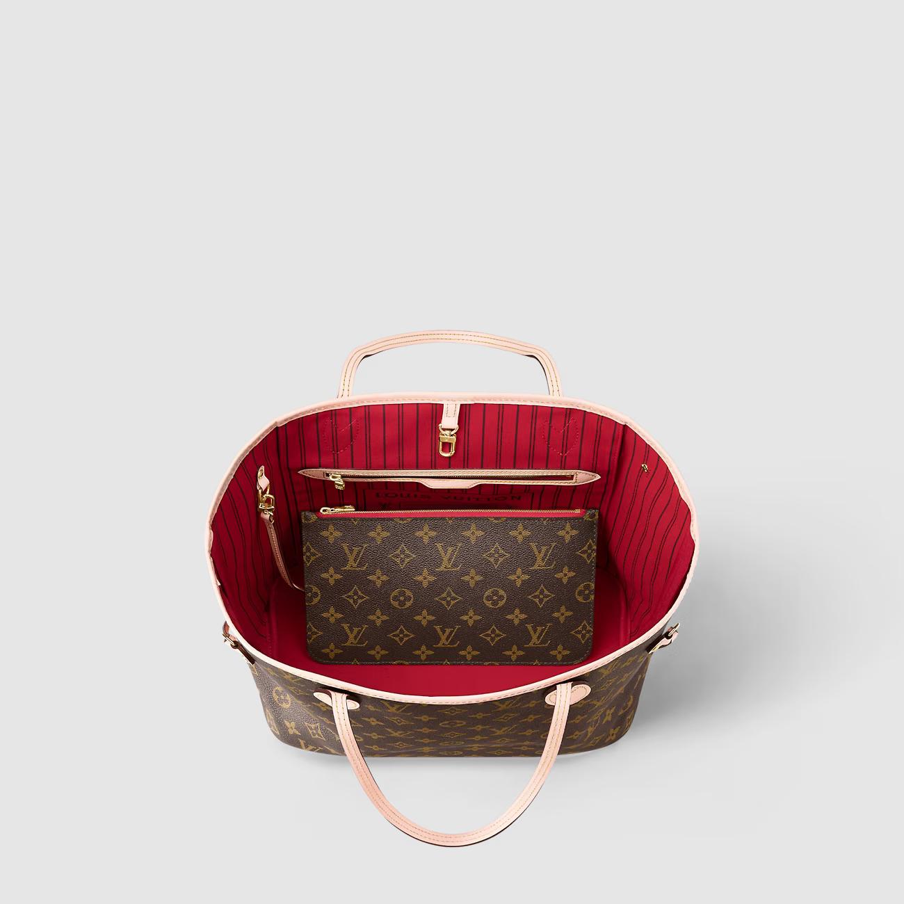 Túi Louis Vuitton Neverfull MM Nữ Monogram Đỏ Cherry